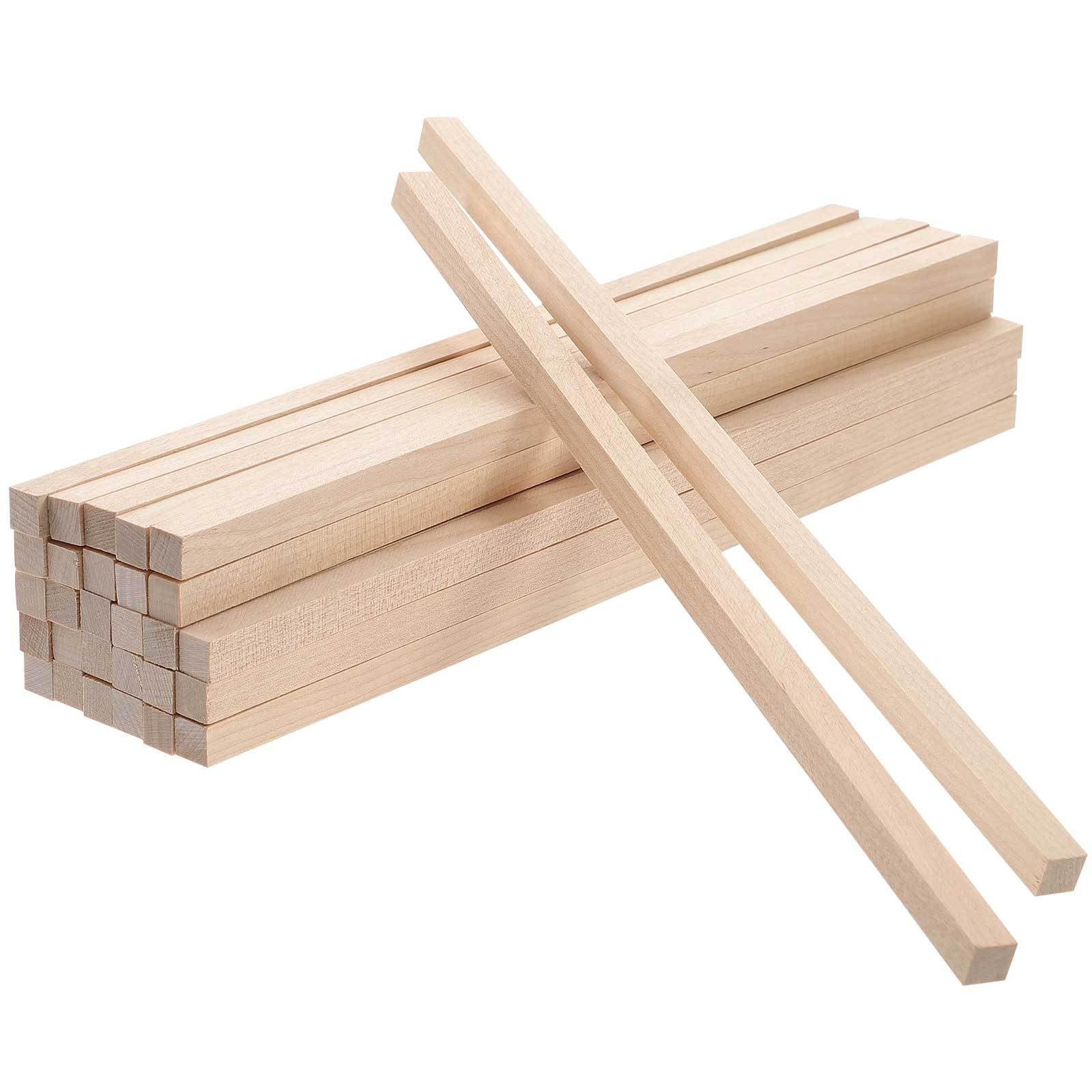 Palitos de Madera Cuadrados Material Natural para Manualidades 30 Piezas Varillas de Madera para Pintar para Bricolaje y Proyectos DIY