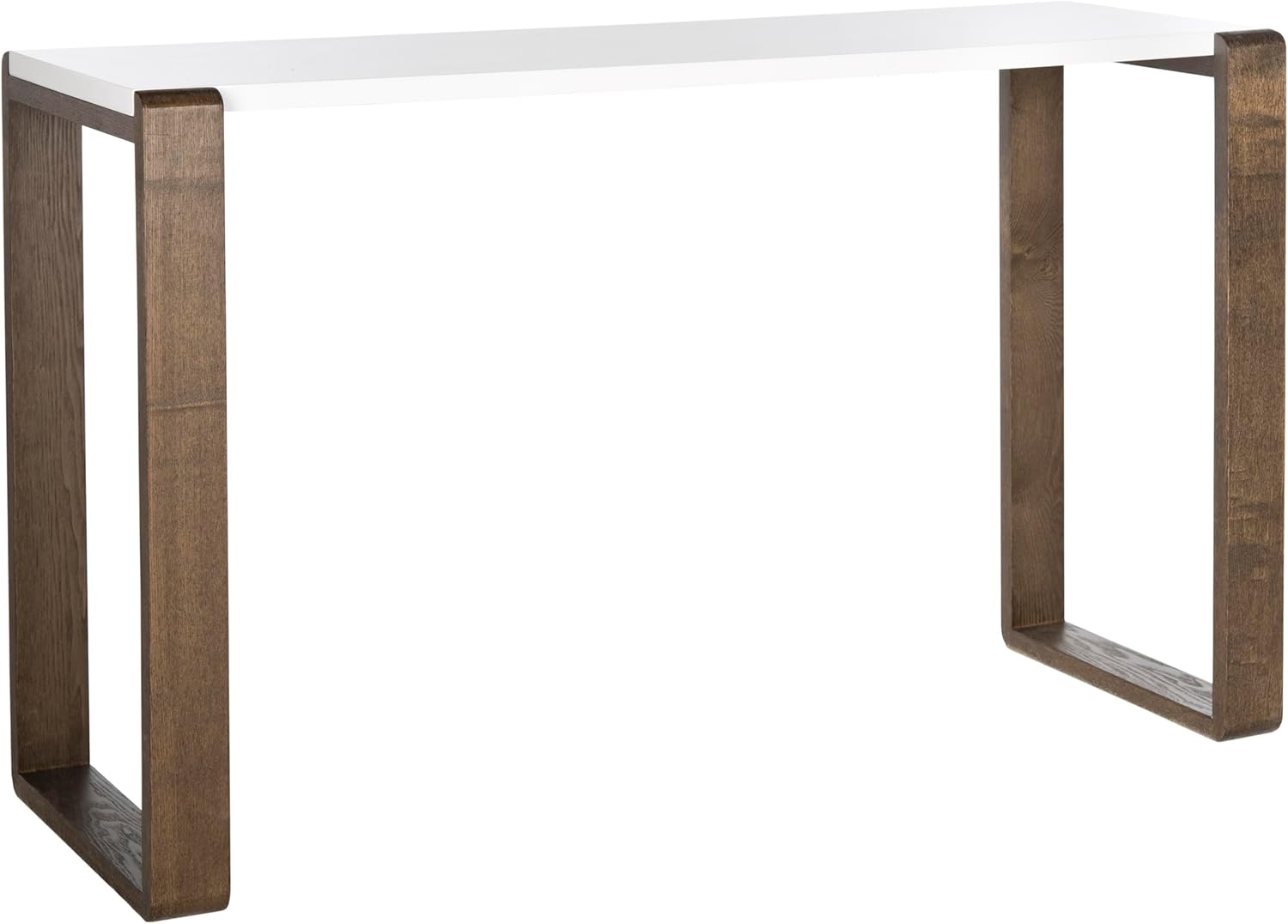 Safavieh Home Collection Bartholomew Mid-Century Modern White and Dark Brown Console Table