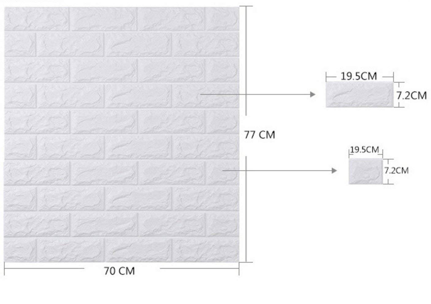 18pcs 27x30 Inch 3D Brick PE Foam DIY Wall Sticker Self Adhesive