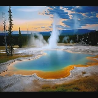 Diamond Art Painting Native American Grand Prismatic Spring in Yellowstone National Park(4) Kit for Adults by Number Kits Gem Art Wall Home Decor(Canvas 11.8 x15.8inch)