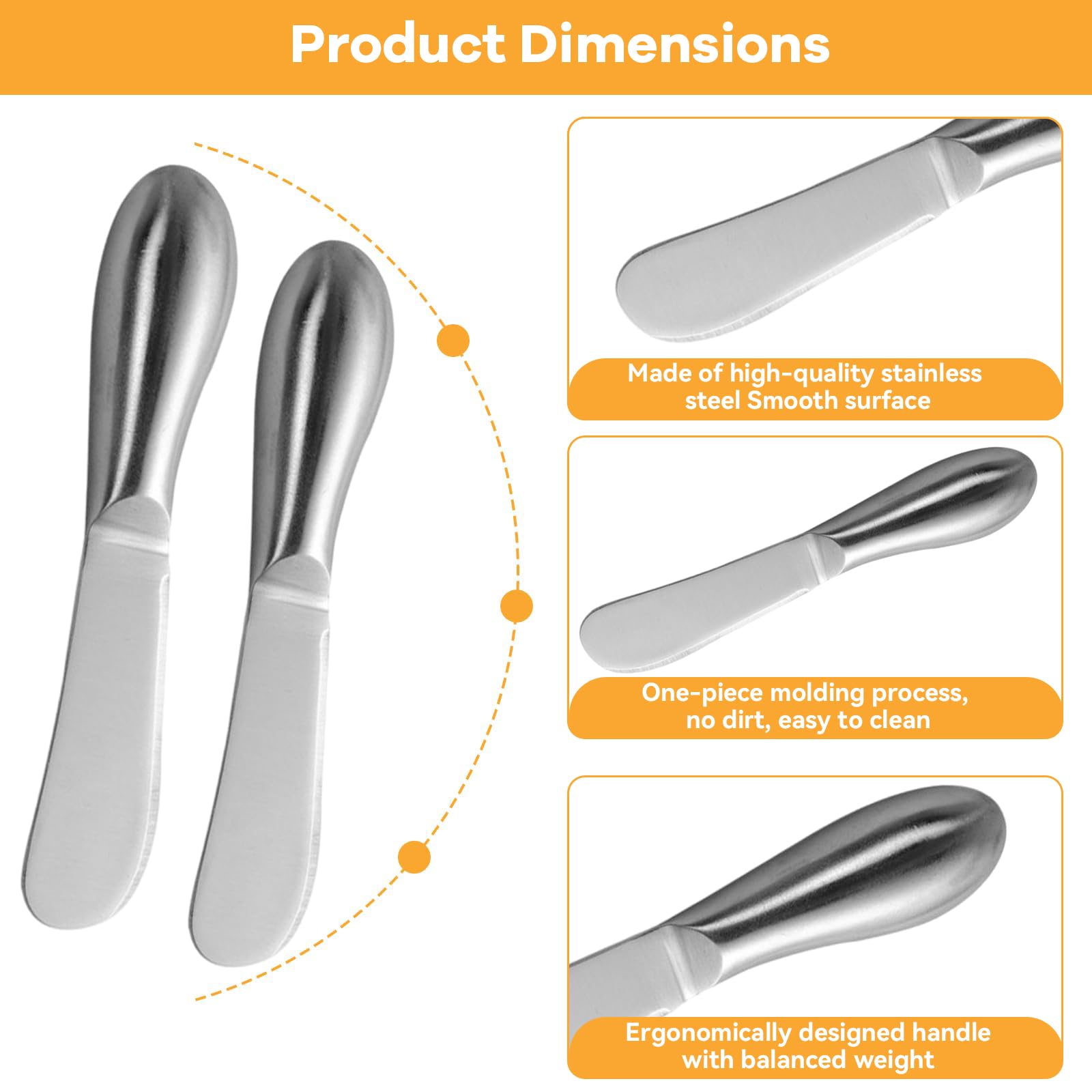 6 Piezas Cuchillo Mantequilla Multiusos de Acero Inoxidable, 13,5 × 2,5 × 2 cm Cuchillos Untar Pequeña Untadores de Pate Espátula Esparcidora de Mantequilla, para Nata Mermelada Queso