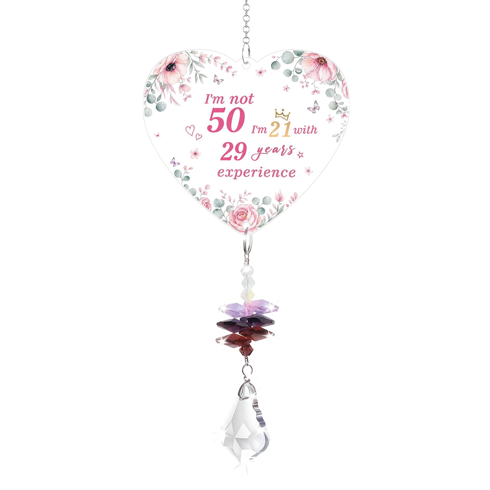 50th Birthday Gifts for Women,Crystal Suncatcher, Unusual 50th Birthday Gifts for Hers, 50th Birthday Gift Ideas, Presents for Mum Wife Auntie Sister Bestie Christmas
