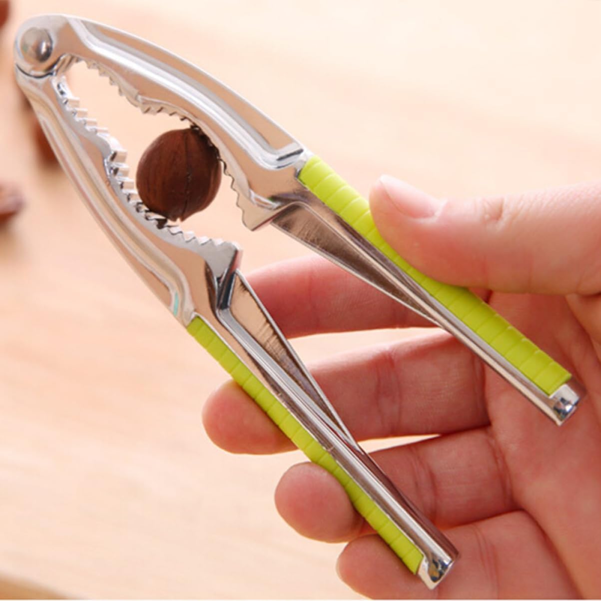 Heavy Duty Nut Cracker for Lobster Crab Walnut, Green Handle