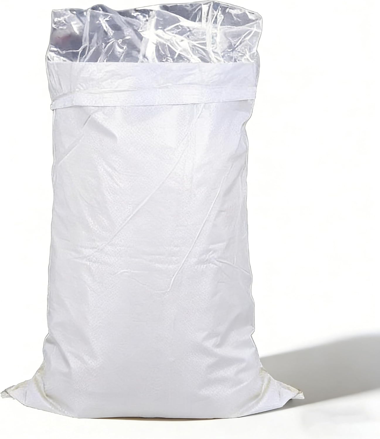 Heavy Duty Construction Trash Bags 42 Gallon Woven with Food-Grade Liner, Reusable Contractor Bags for Debris, Sand, Yard Waste, Moving & Storage - 12 Count (White)