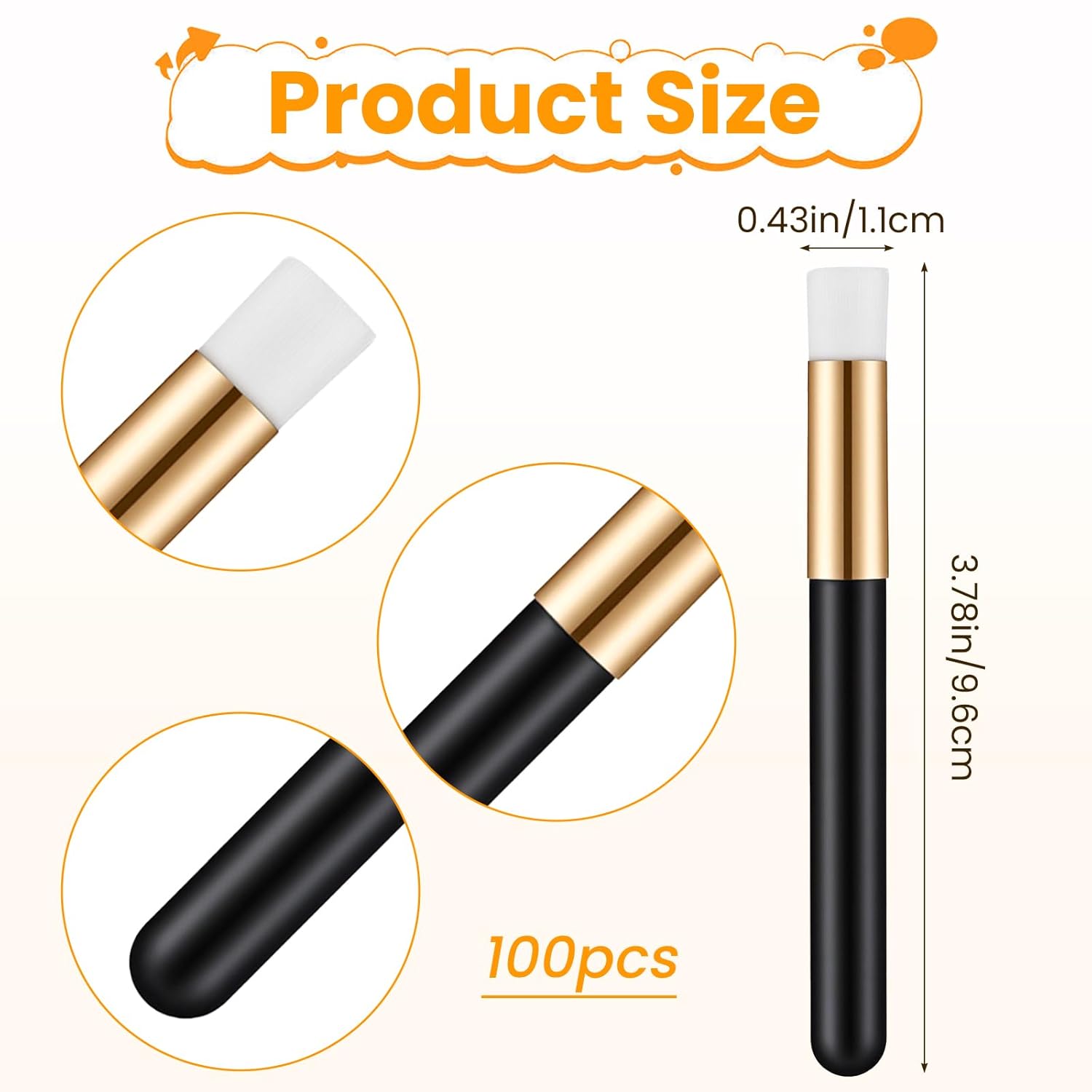 100 Pcs Lash Brushes for Cleaning, 3.8 Inch Mini Lash Shampoo Brushes, Eyelash Extension Cleanser Brush Blackhead Removing Brush Nose Pore Cleaning Tool (Black)