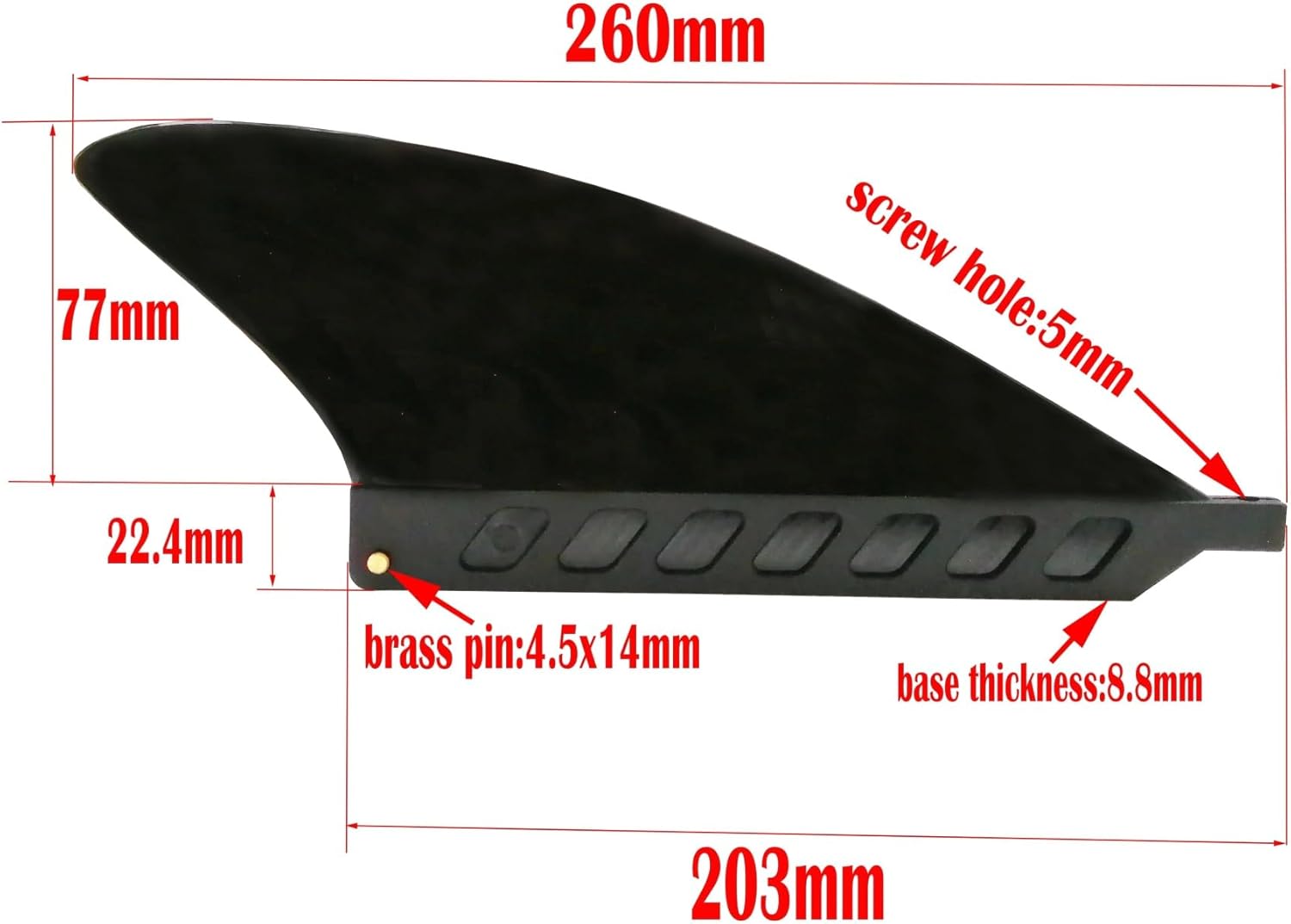 3 Inch Soft Flex Center Fin with Screw River SUP Long Board Surfboard Inflatable Paddle Board Black