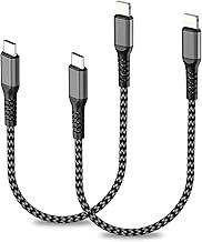 iPhone Cable USB C 0.3M 2Pack [MFi Certified], Lightning Cable USB C Nylon Cable iPhone Charger Fast Charging Phone Charger USB Type C Lightning Cable for iPhone 14/13/12/11/X/8/SE, iPad, AirPods