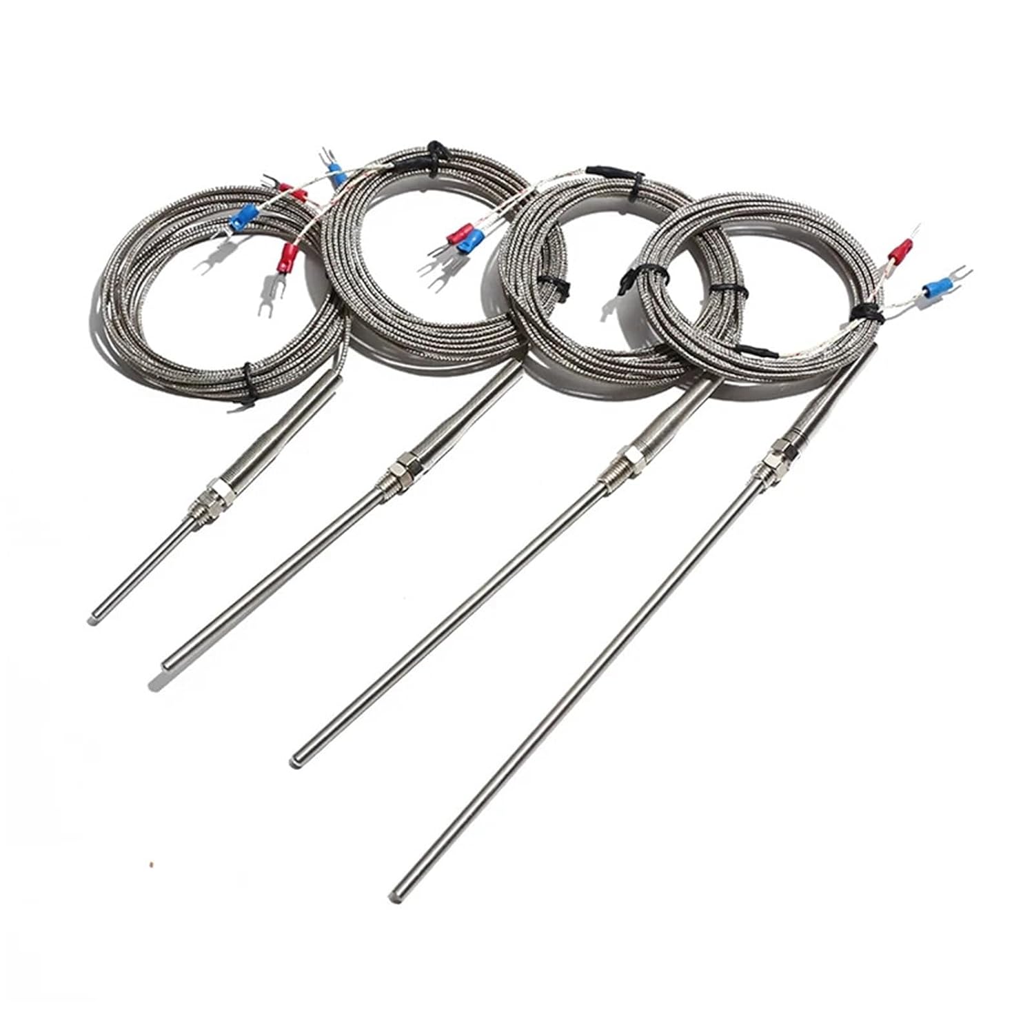 M8 Screw Thermocouple K J E PT100 Type 50/100/150/200mm Probe Temperature Sensor for Industrial Controller 1Pcs(Length 1m M8 E,150mm)