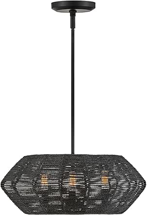 Hinkley Luca Small Convertible Drum Chandelier, Black