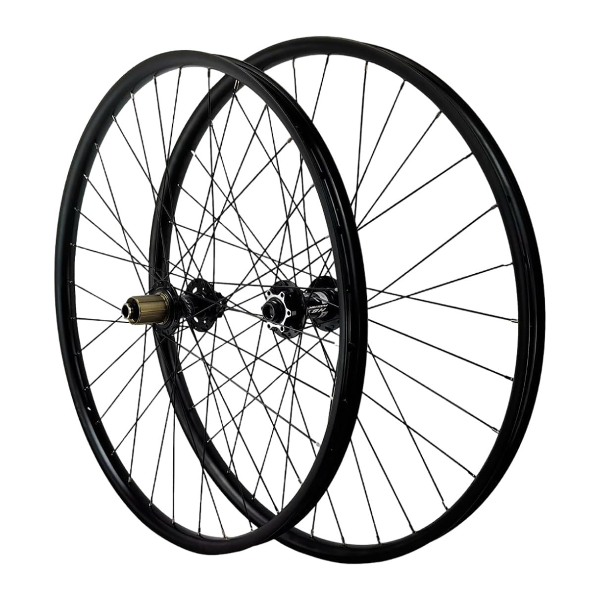 ZXGSXIOU 26/27.5/29in Mountian Bike Wheelset BOOST Thru Axle Wheels Aluminum Alloy Rims 32H Disc Brake Hubs For 8 9 10 11 12 Speed Cassette(27.5''Black,12x142mm)