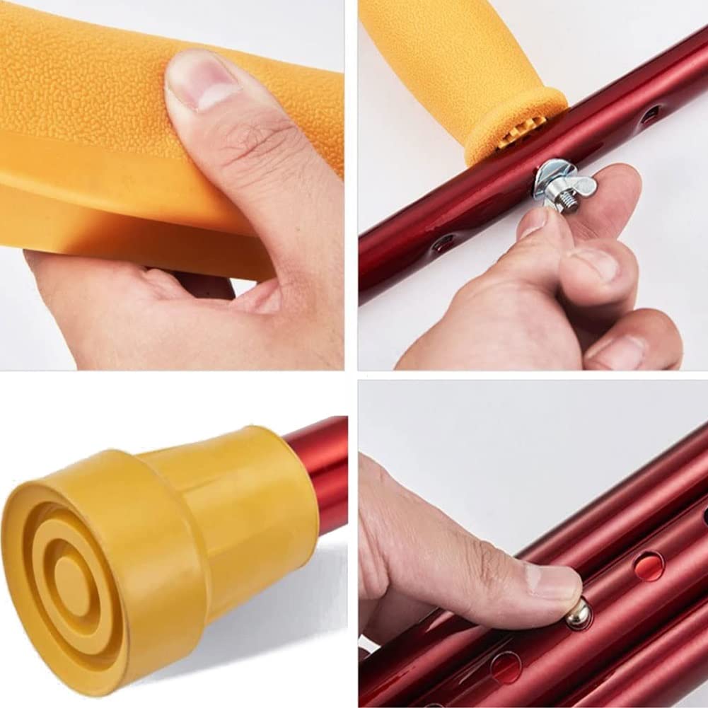 Muletas Ajustables para Axilas,Muletas Médico para Adultos, Muletas Ultraligeras de Aluminio para Mujer (Color : Rouge, Size : 2counts)