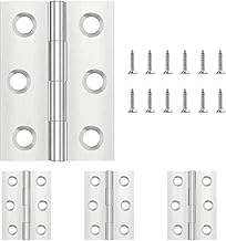 8 Pcs 68mm × 38mm Door Hinges, Leryati Stainless Steel Hinge, Gate Hinges for Wood Door, Shed Butt Hinge for Internal External Doors with 48 Pcs Screws