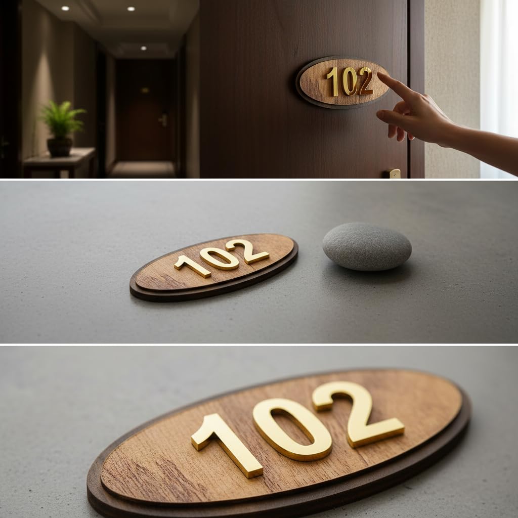 Customized Name Plate for Door Entrance Outdoor | Personalized Housewarming Gifts & Home Decor | Water Proof Name Plate for House | Affordable & Unique Number Plates and Art Name Plaques — Amazon image 2
