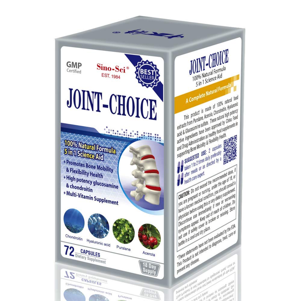 Sino-Sci Joint Choice - Joint Support Supplement, Helps Inflammatory Response, Relief of Joint Pain and Swelling, 72 Capsules