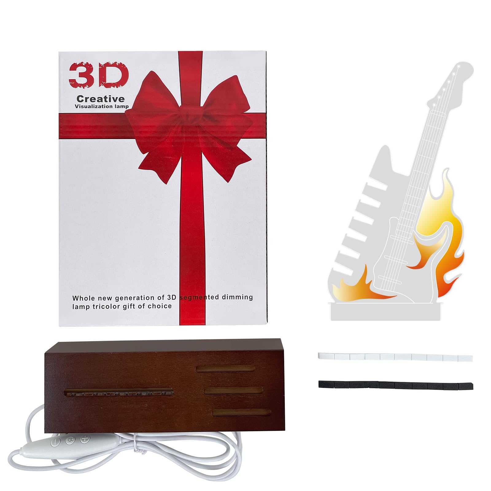 Porta plettro per chitarra illuminato, 7 colori con luce LED, display per plettro per chitarra in acrilico, alimentato tramite USB, accessorio per chitarra, può contenere 6 plettri, regalo per uomini
