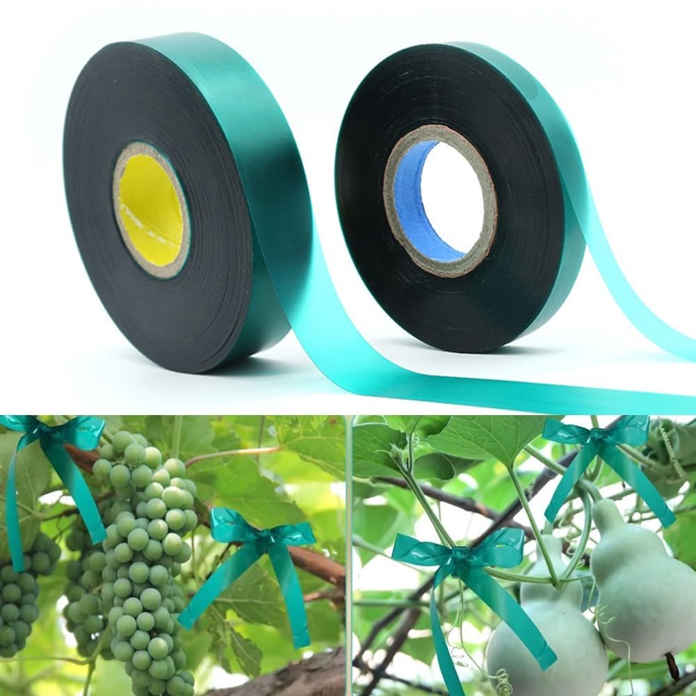 10 Stück Gartenband für Outdoor-Pflanzen, PVC-Pflanzenband für Kletterpflanzen, Veredelungsband für Baumgemüse (2,4 cm)