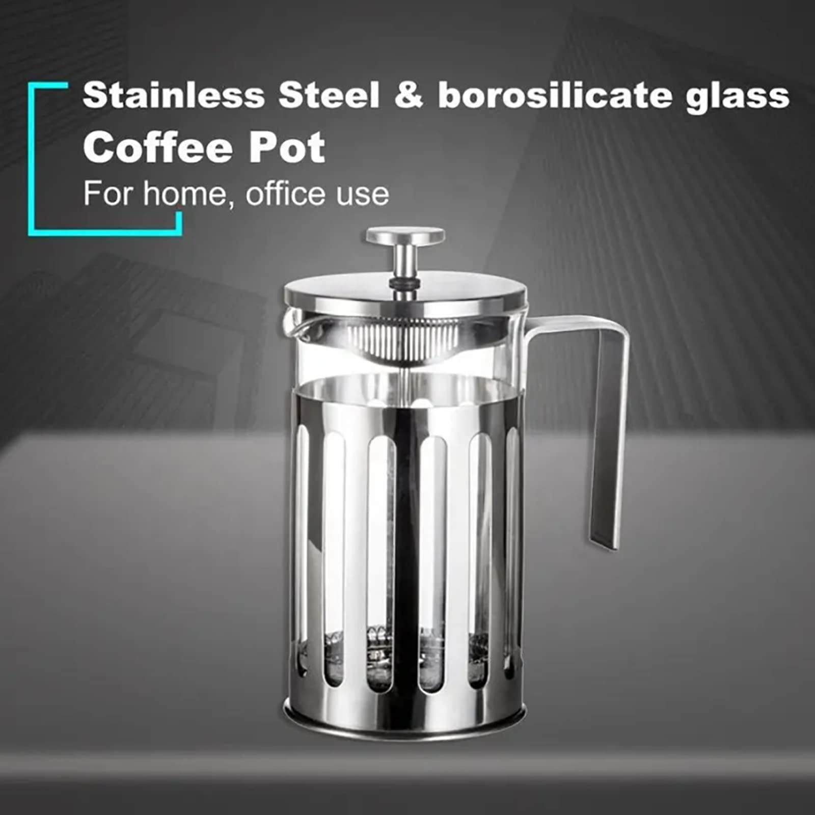 Cafetera De Prensa Francesa, Cafetera De 600 Ml con Triple Filtro De Acero Inoxidable, Alta Seguridad De Vidrio De Borosilicato Y Resistencia Al Calor, Agarre Cómodo, Ideal para Acampar Y Viajar