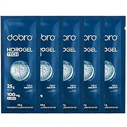 Combo 5x Hidrogel Tech Com Cafeína (100mg) 40g – Suplemento em Gel Sabor Neutro Tecnologia Hidrogel – Energia e Foco para Corrida e Ciclismo (Vegano)