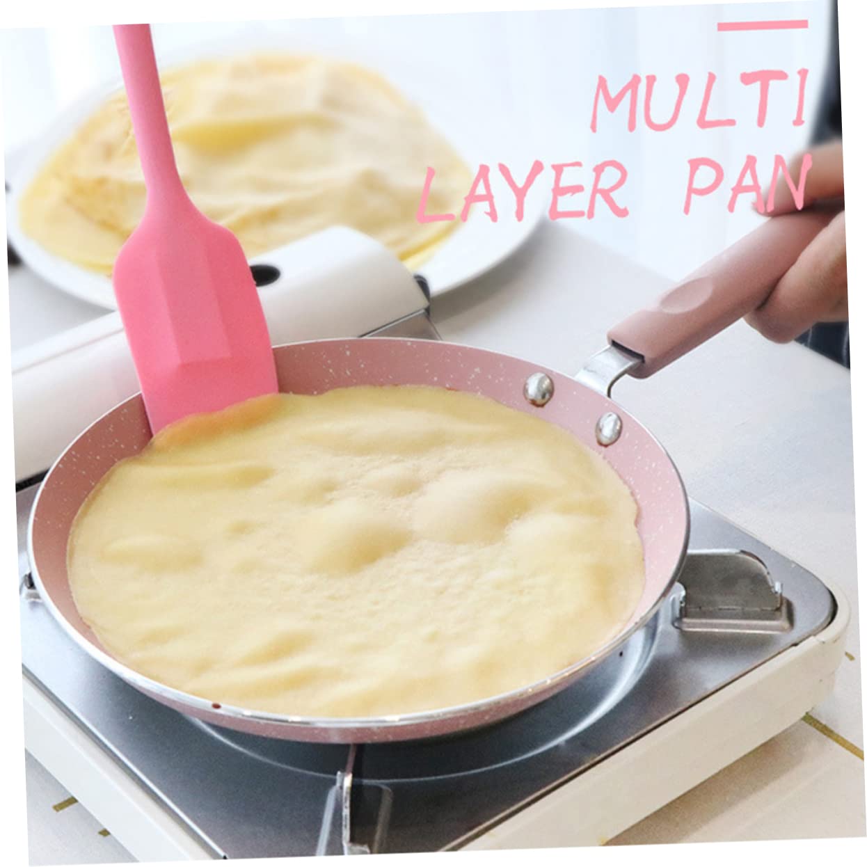 MAGICLULU Padella Antiaderente in Alluminio Pratica Per Frittata Utile Gadget Da Cucina Per Ristoranti Di Casa Rosa