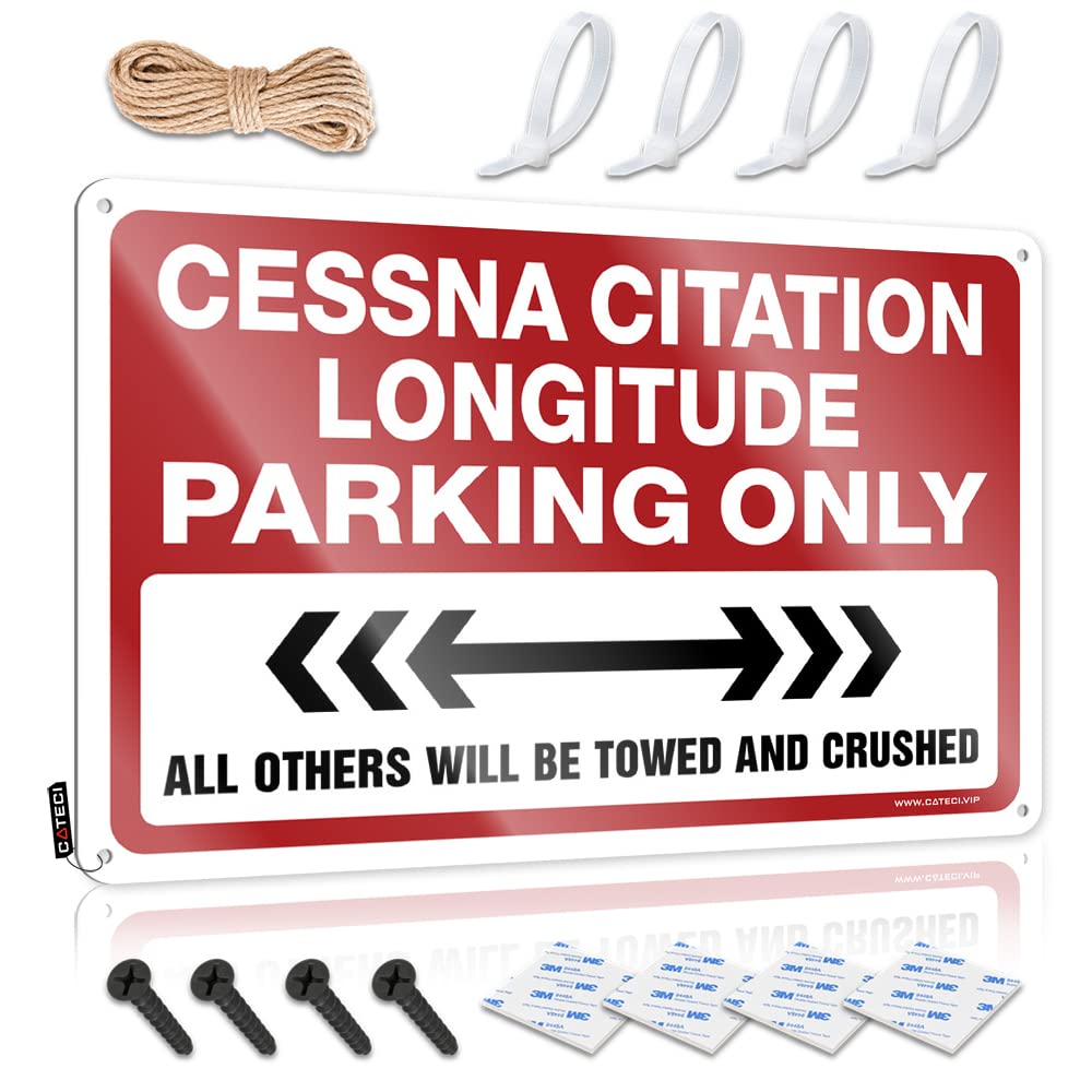 KRAZMURONGD Tin Sign Decor Cessna Citation Longitude Parking Only Tin Sign Funny Metal Signs Decor Funny Sogns