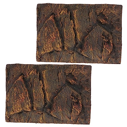 GANAZONO 2Pcs Terrarium Background Boards for Turtle Tanks Lightweight Reptile Tank Decor with Natural Effect for Fish Aquariums and Reptile Enclosures