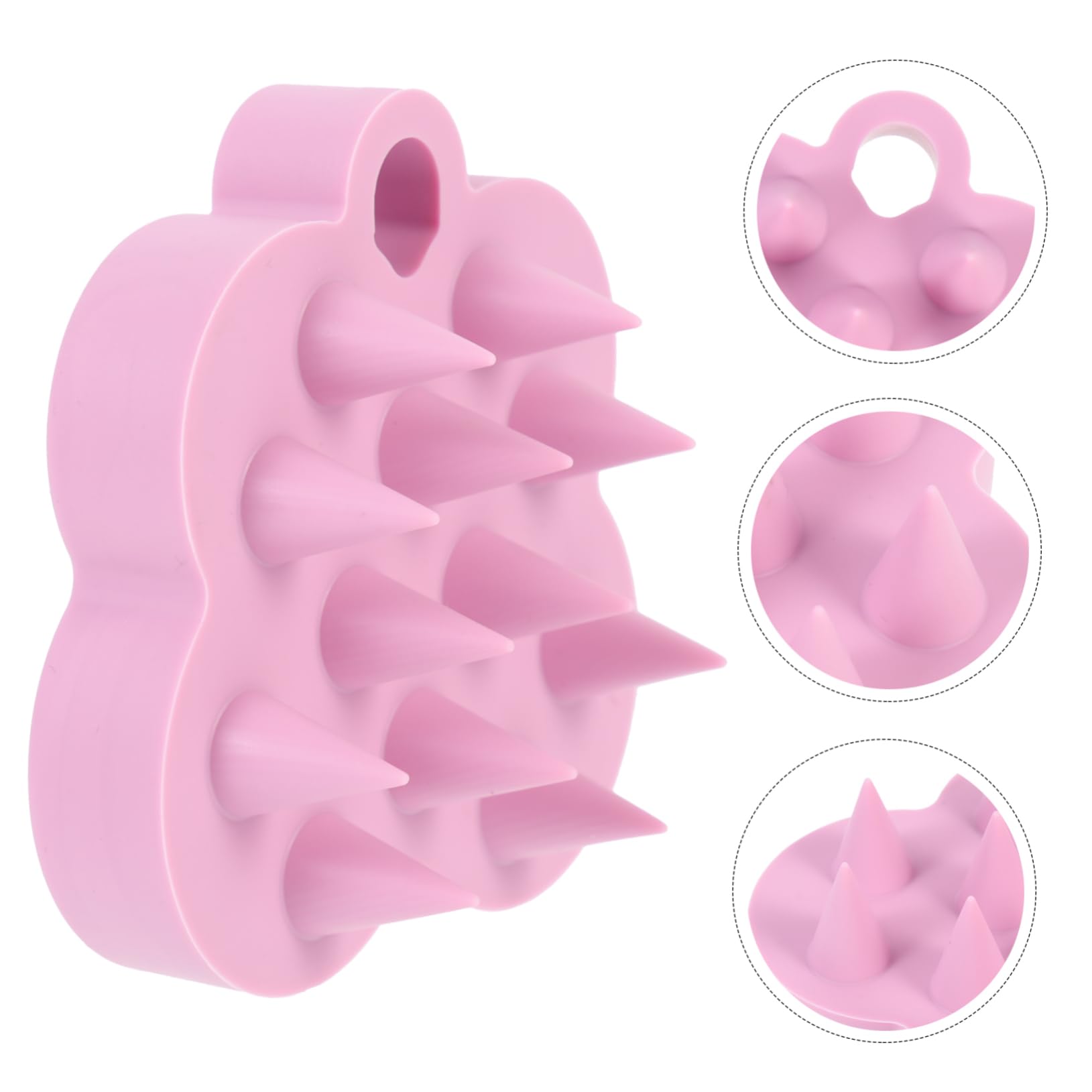 FRCOLOR 4 Piezas cepillo de masaje de champú cepillo para el cabello del cuero cabelludo cepillo de champú scalphero massage masajeador cuero cabelludo exfoliante del o rosa