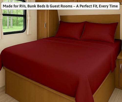 Miniatura 7 de Juego de sábanas de 42 x 80 pulgadas para caravana, tamaño individual de 42 x 80 pulgadas, para caravana, sábanas para caravana, juego de cama de 4