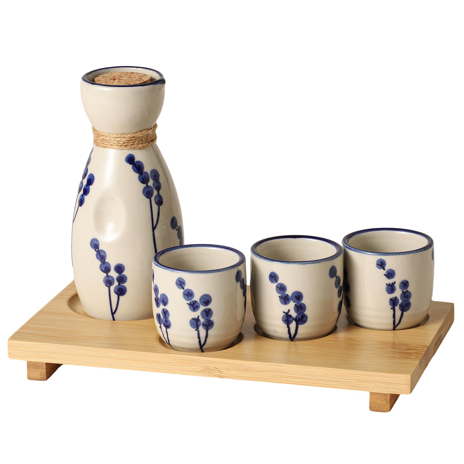 Amazon.com | Mocerakai Ceramic Sake Set 4pcs Japanese Traditional