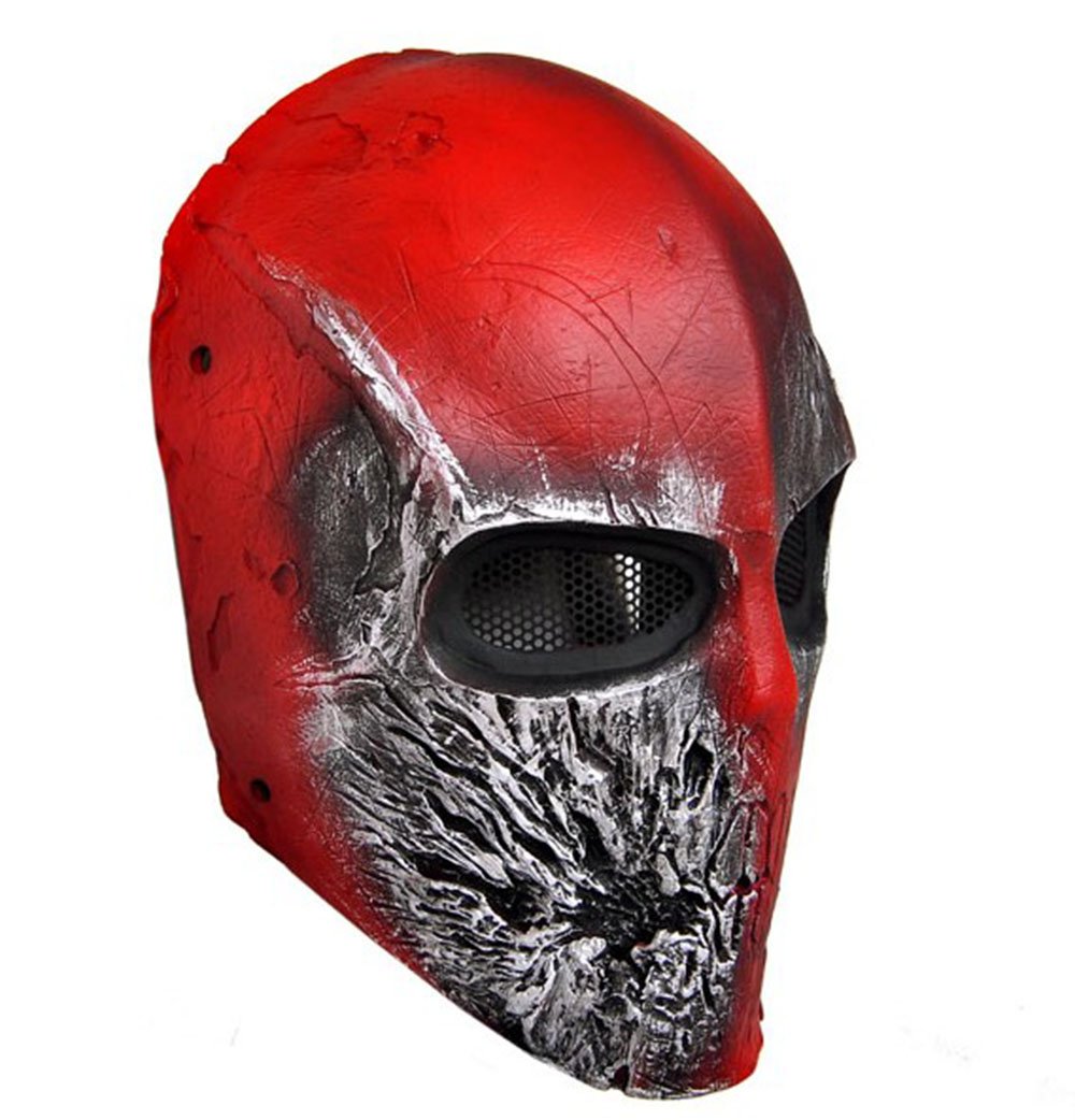 OSdream CS Protection Mask Halloween Mask Full Face Mask for Airsoft, BB Gun and Paint Ball Red