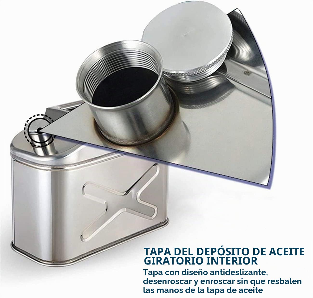 5L/10L/15L/20L Combustible Gasolina Gasolina Diesel Latas de Gas Tanque Contenedor de Respaldo, Bidón de Acero Inoxidable 201 para Motocicletas Automóviles Cortacésped Canotaje Camping,5L