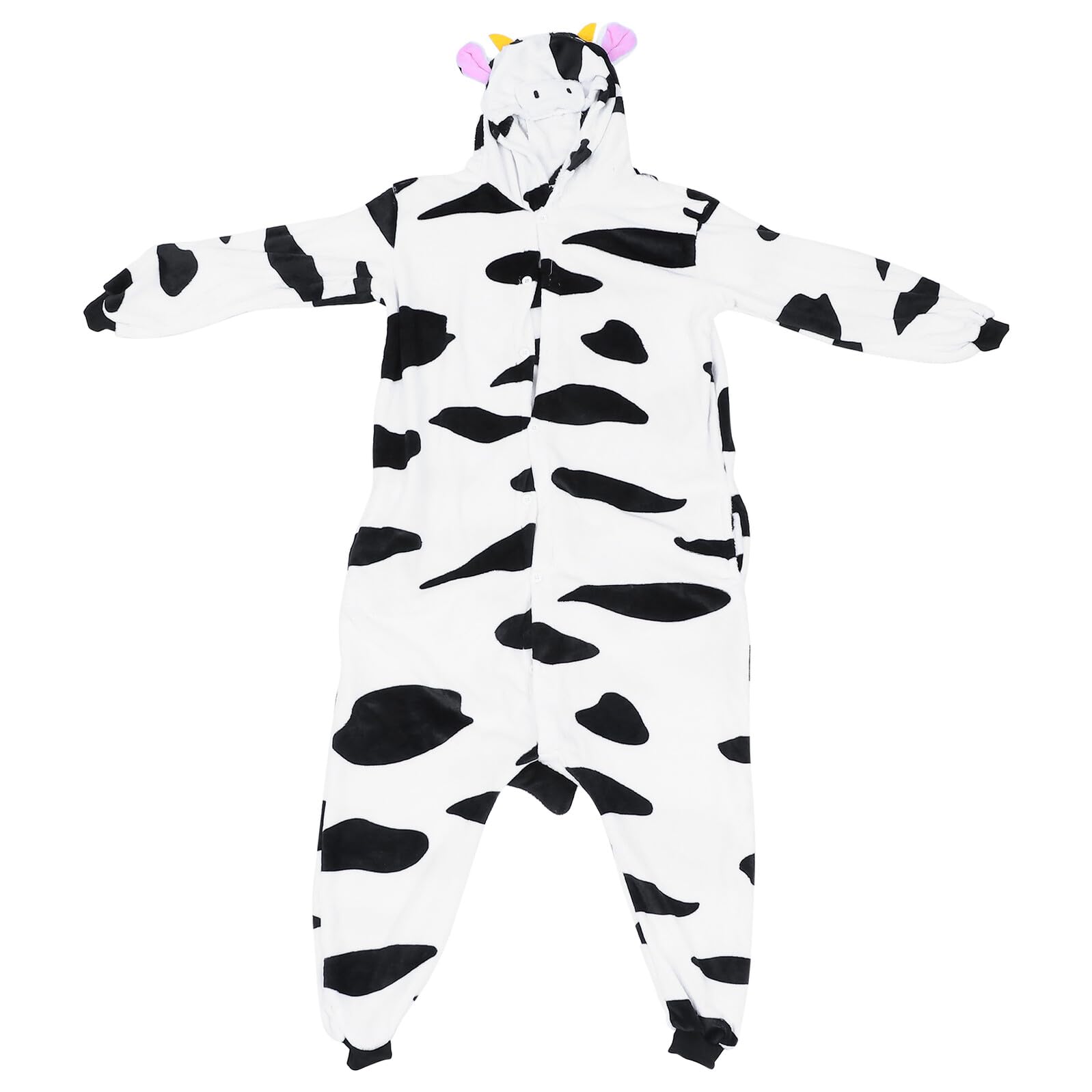 BESTonZON Pigiama da Notte in Flanella a Tema Cartoni Animati Stampa Mucca, Camicia da Notte Creativa Invernale per Donne, Comodo Costume Cosplay per Feste Natalizie e Relax a Casa