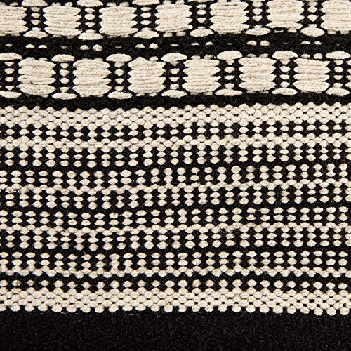 DII Woven Rugs Collection Hand-Loomed, 2x3', Black Dobby Stripe by DII - Used condition - Image 2