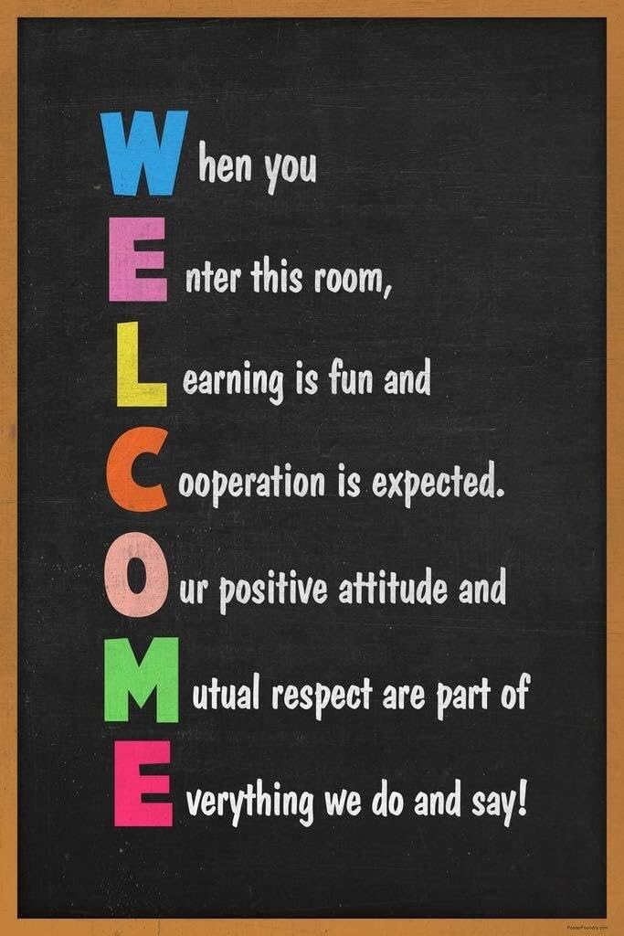 LLBOGRGGN Classroom Rules & Welcome Poster - Motivational Wall-Art for Teachers Elementary School Decor(Framed,12x18inch(30x45cm))