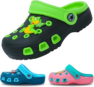 EDOTON Children's Clogs and Mules, Soft and Comfortable Garden Sandals for Children, Lightweight, Non-Slip with Cute Patte...