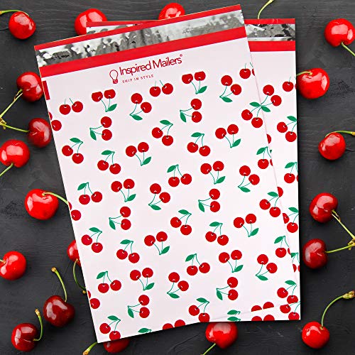 Image of Inspired Mailers - Poly Mailers 14.5x19-50 Pack - Cherries - Plastic Shipping Bags - Large Mailing Envelopes - Poly Bags for Shipping - Packing Envelopes - Plastic Mailing Bags