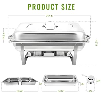 Amazon.co.jp: PRIJESSE シルバー ビュッフェ用皿 8クォート 4