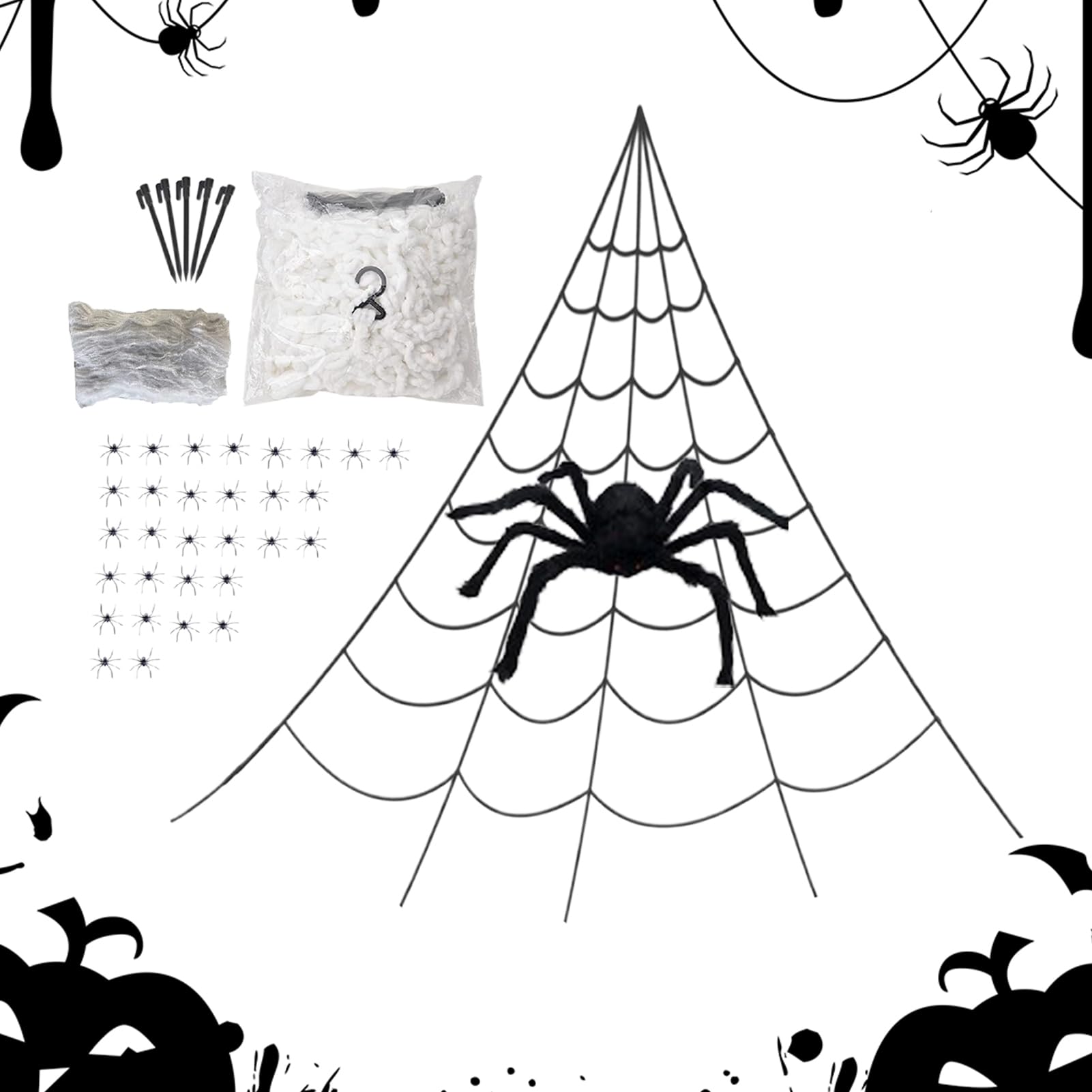 Toile d'araignée effrayante réaliste pour déco de maison hantée