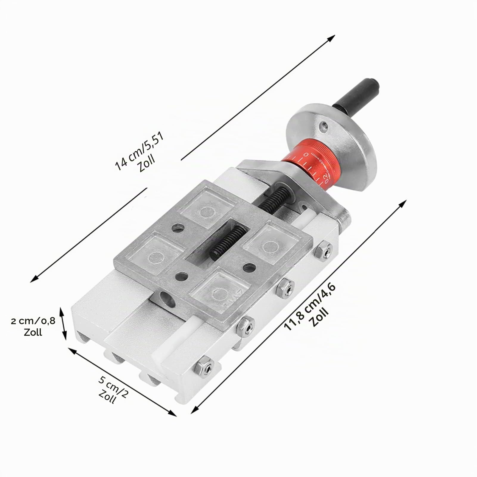 Z008M Kompakte Eisen-Metall-Kreuzschlitten-Aluminiumlegierung, Teile mit linearer Bewegung Schieberegler 32 mm für Z-Achsen- und Y-Achsen-Bearbeitung