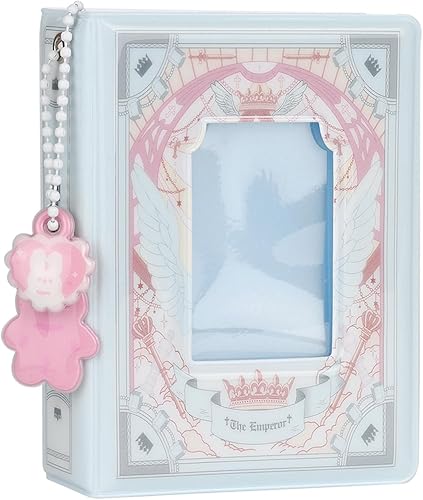 Miniatura 2 de Mini álbum de fotos de 3 pulgadas, soporte para tarjeta de fotos con forma de puerta, álbum hueco con 40 bolsillos, tarjetero con colgante (gris