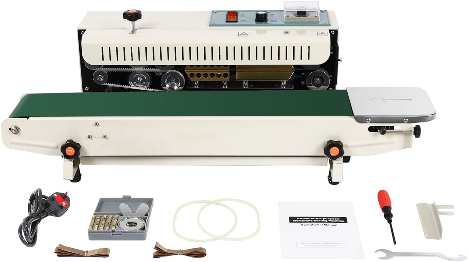 Macchina Sigillatrice Da 500 W Con Goffratura Della Data, Velocità Regolabile Da 0 A 12 M/min, Termosaldatrice Industriale Continua Per Sacchetti, Per Imballaggi Alimentari, Farmaceutici E Per