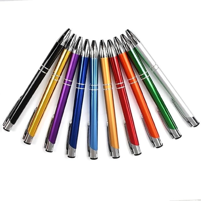 N/A 10 metal ballpoint pens, Orange,Blue,Gold,Green,Red,Silver,Black,Multi-color,Purple