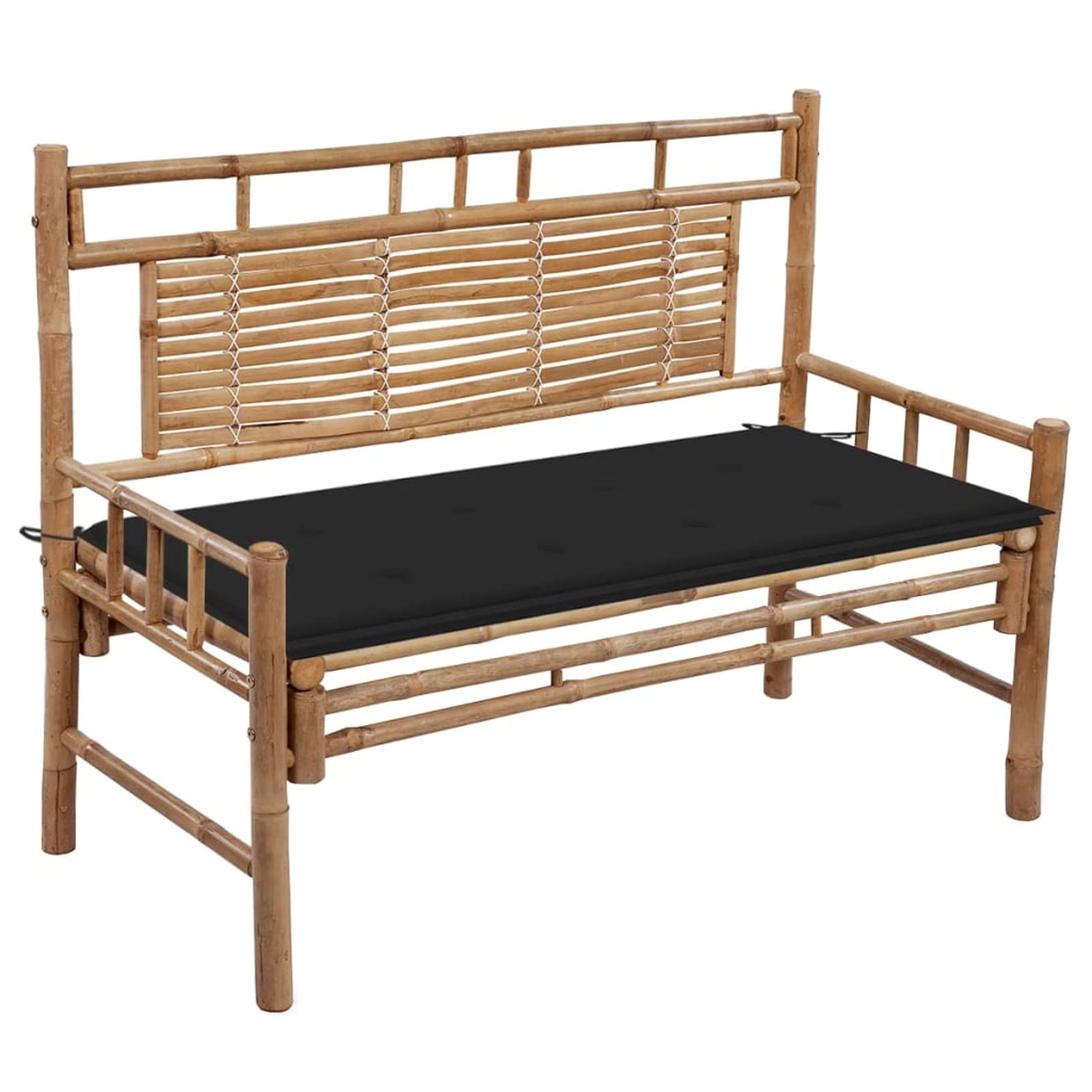 LAPOOH ławka ogrodowa, ławka ogrodowa, ławka ogrodowa, ławka do siedzenia, z bambusową poduszką 120 cm