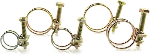 Miniatura 2 de TAODAN 25 abrazaderas ajustables de manguera de alambre doble de acero kit surtido de pernos de 5 tamaños 0512-1260in