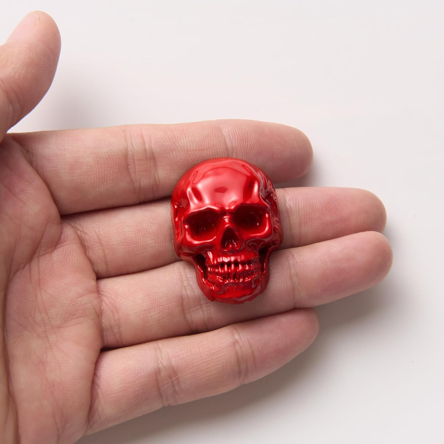 6Pcs Skull Stainless Steel Refrigerator Magnets,Cool,Strong,Cute,Unique Funny Goth Decorative Fridge Magnets for Adults, Boys,for Kitchen,Office Whiteboards,Lockers,Imanes para Refrigerador (Red) image 3