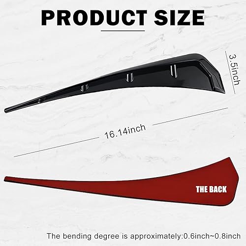 Miniatura 2 de 2 calcomanías de ventilación lateral para guardabarros de automóvil, 3.5 pulgadas x 16.1 pulgadas, ABS, impermeable, cubierta de ventilación