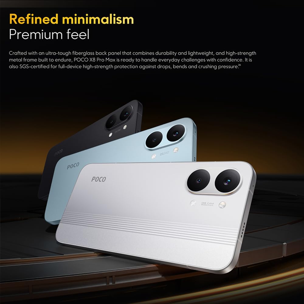 XIAOMI Poco X8 Pro MAX, Smartphone 12+512 GB, Procesador de Alta Gama Dimensity 9500s, Pantalla AMOLED Ultra-Luminosa, 50 MP Light Fusion 600 con OIS, Negro (con Cargador)
