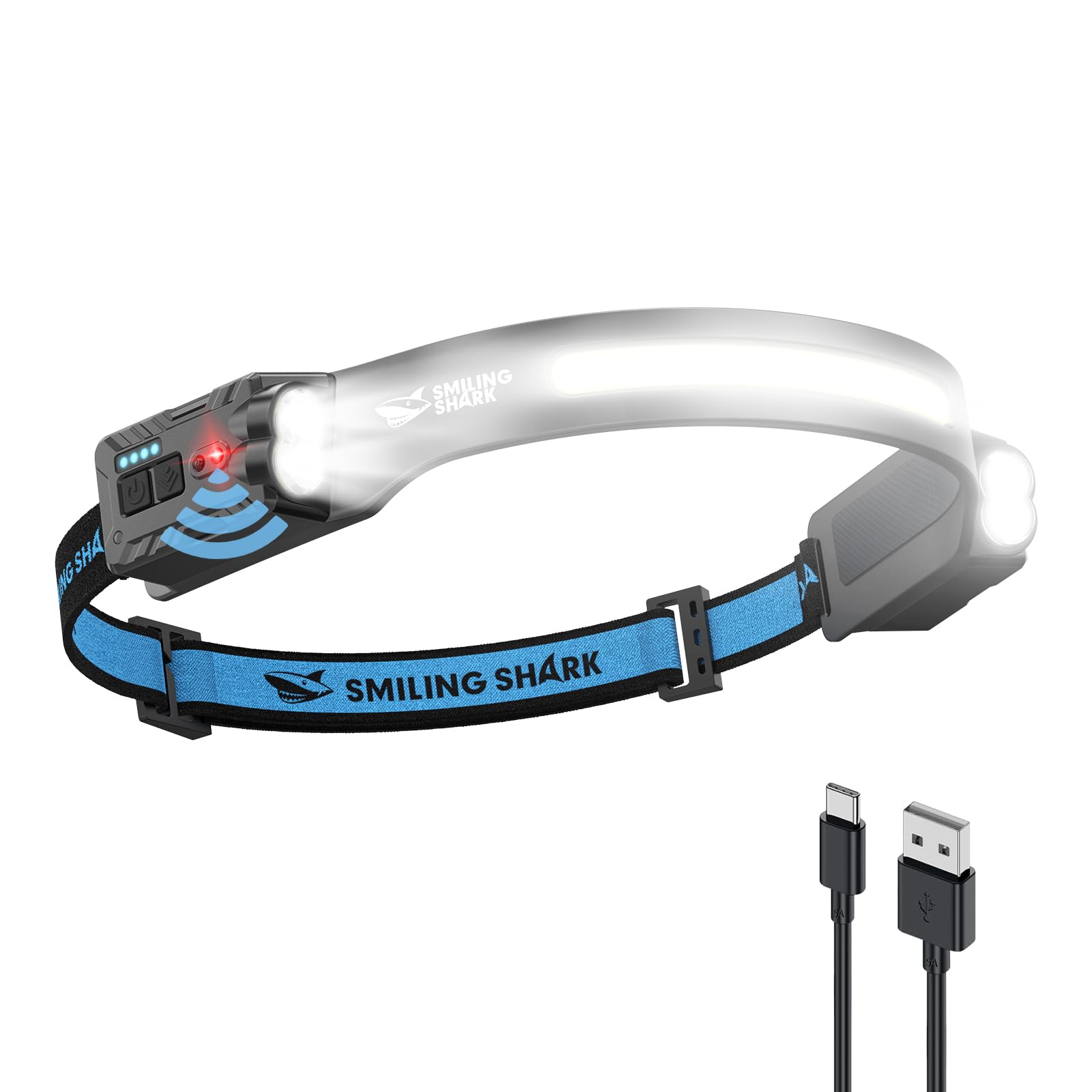 Amazon.com: Smiling Shark TD-0123-S Headlamp, 2400mAh Ultra-Bright