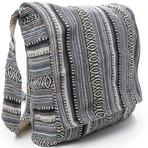 Core Hemp Crossbody Messenger Bag - Handmade In Nepal - Over-the-Shoulder Sling Bag - Unisex