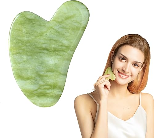 STARR - Herramienta de masaje 100% Xiuyan Jade Gua Sha certificada por GIA - Masajeador facial reduce la hinchazón-Herramientas faciales Gua Sha