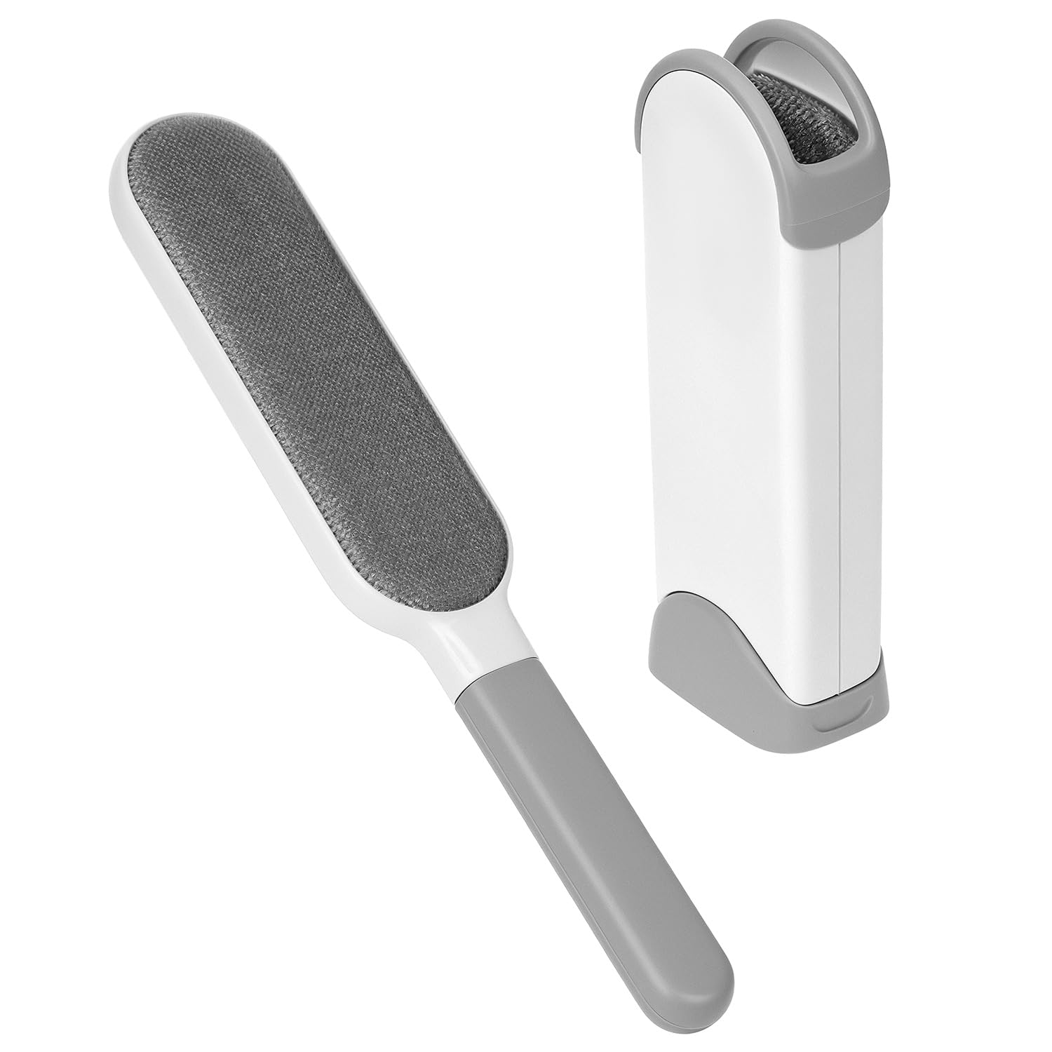 QWORK® Efficient Pet Hair Remover Lint Brush, Reinforced Grip, Self-Cleaning & Reusable - Double-Sided Fur Cleaner for Furniture, Car Interiors, Clothes